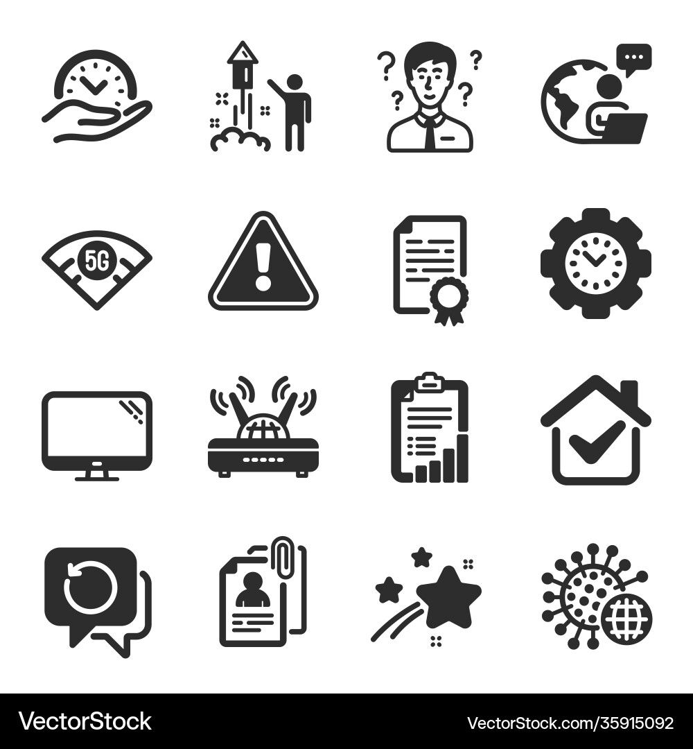 Set science icons such as interview documents Set science icons such as interview documents Vector Image
