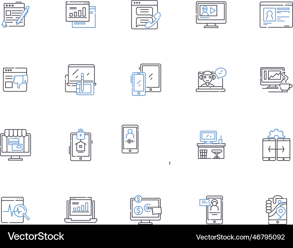 User interface line icons collection navigation vector image