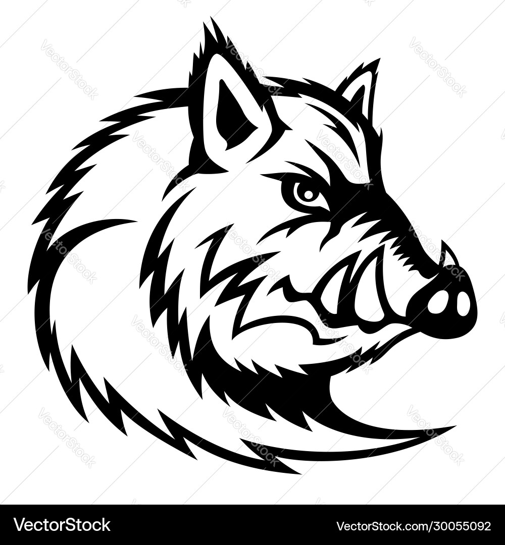 Wild boar sign vector image