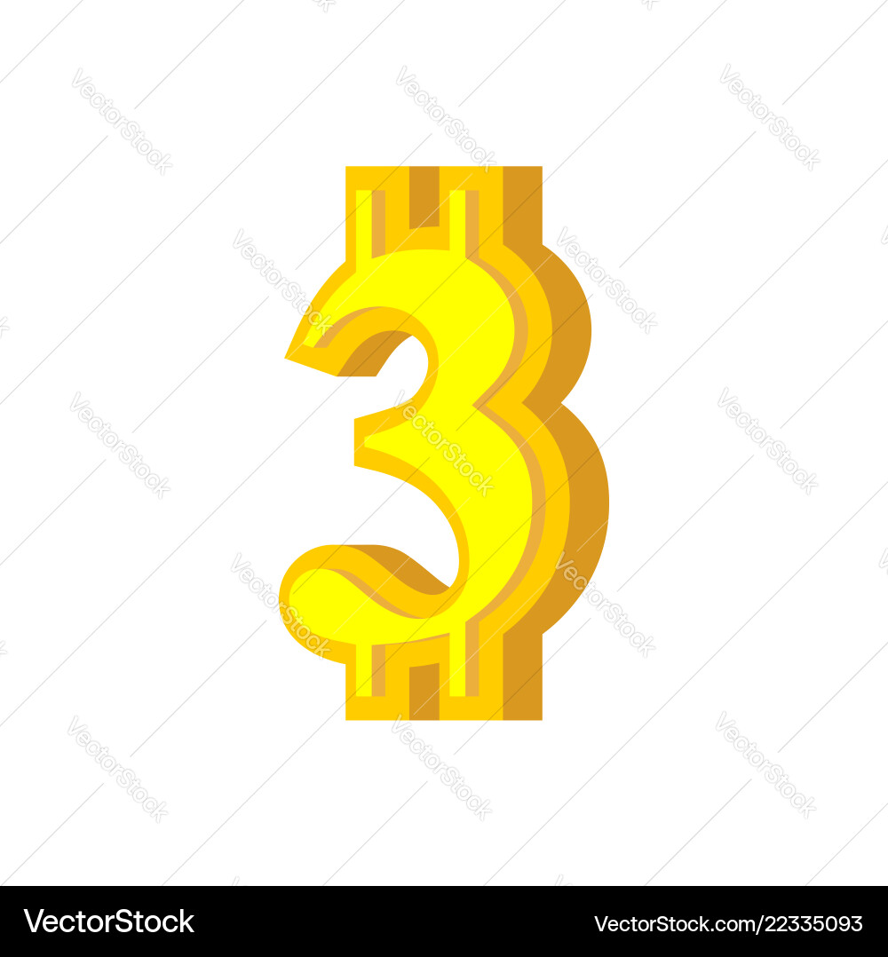 3 numeral bitcoin font three numeric crypto 3 numeral bitcoin font three numeric crypto vector image