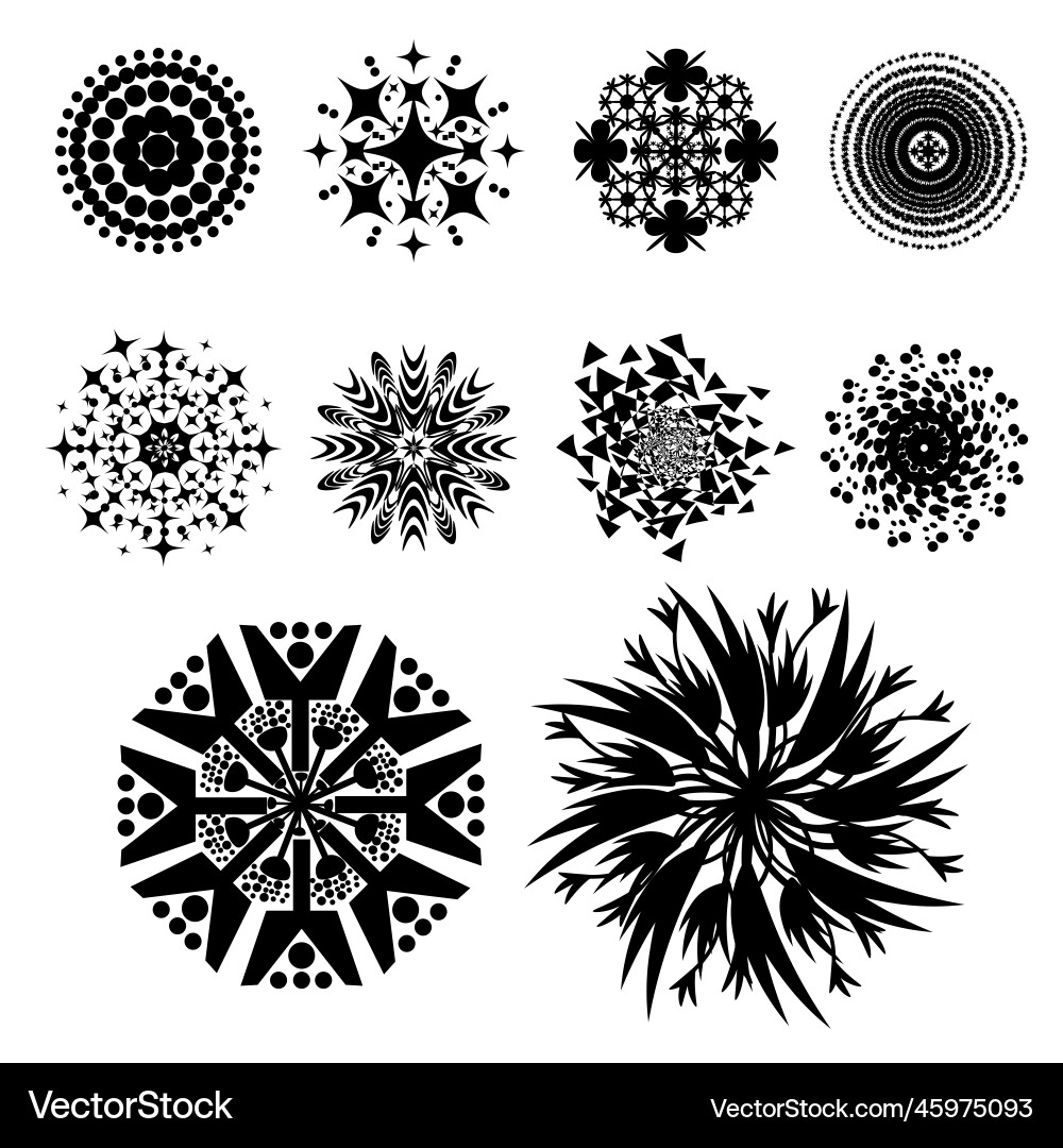 Abstract pattern shapes mandala Vector Image