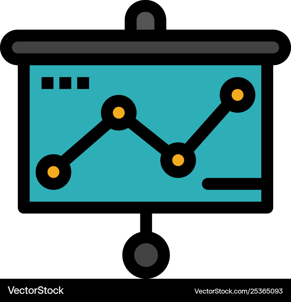 Chart presentation graph projector flat color Chart presentation graph projector flat color vector image
