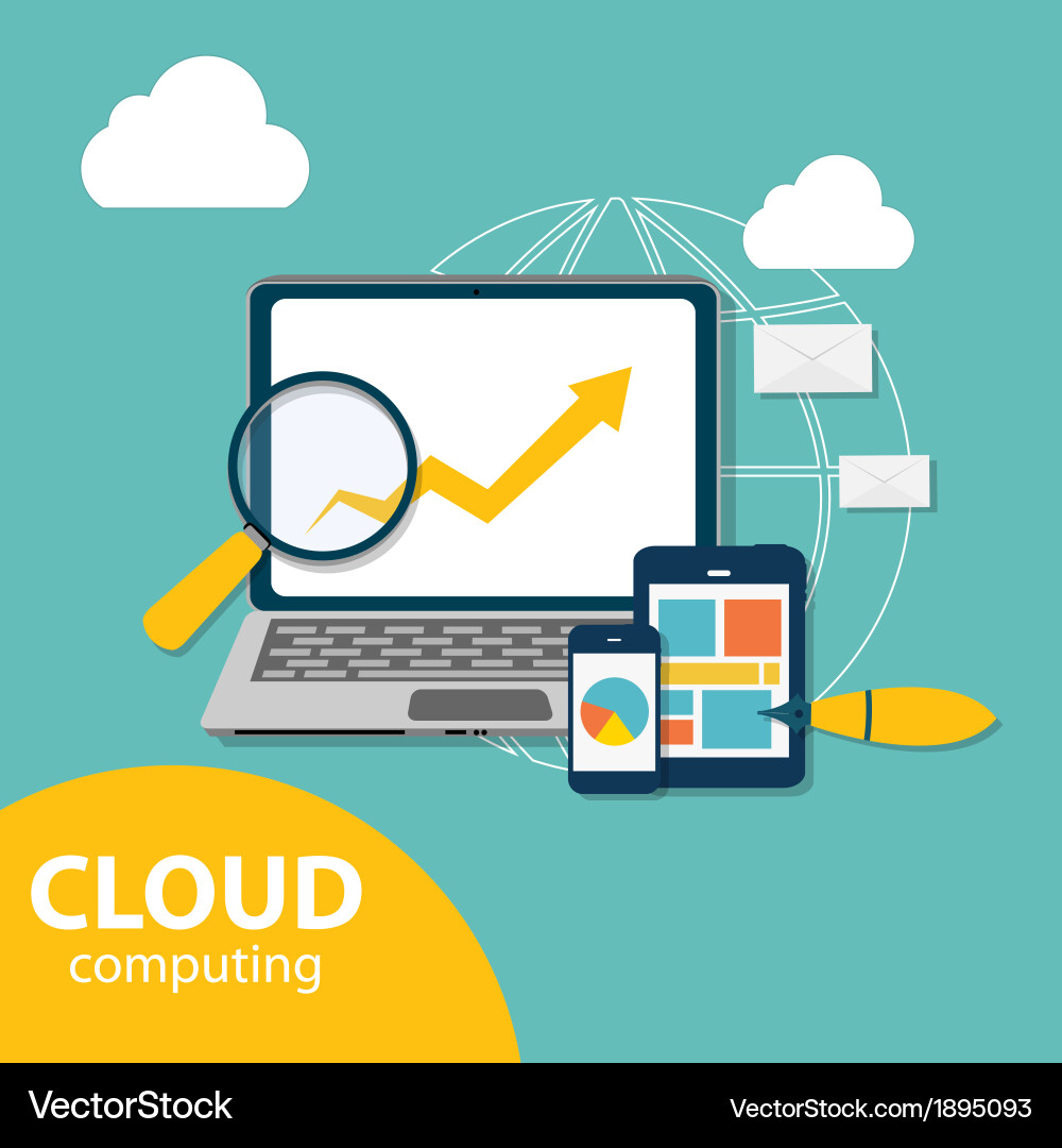 Cloud Computing on Devices vector image