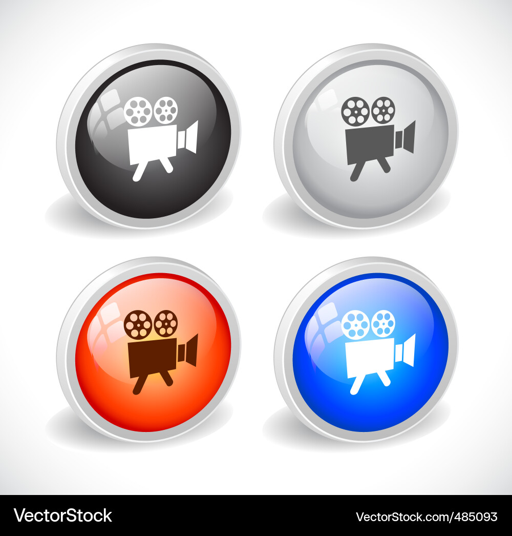 Color 3d buttons for web Vector Image
