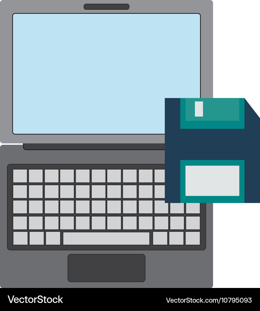 Computer and floppy disk icon Vector Image