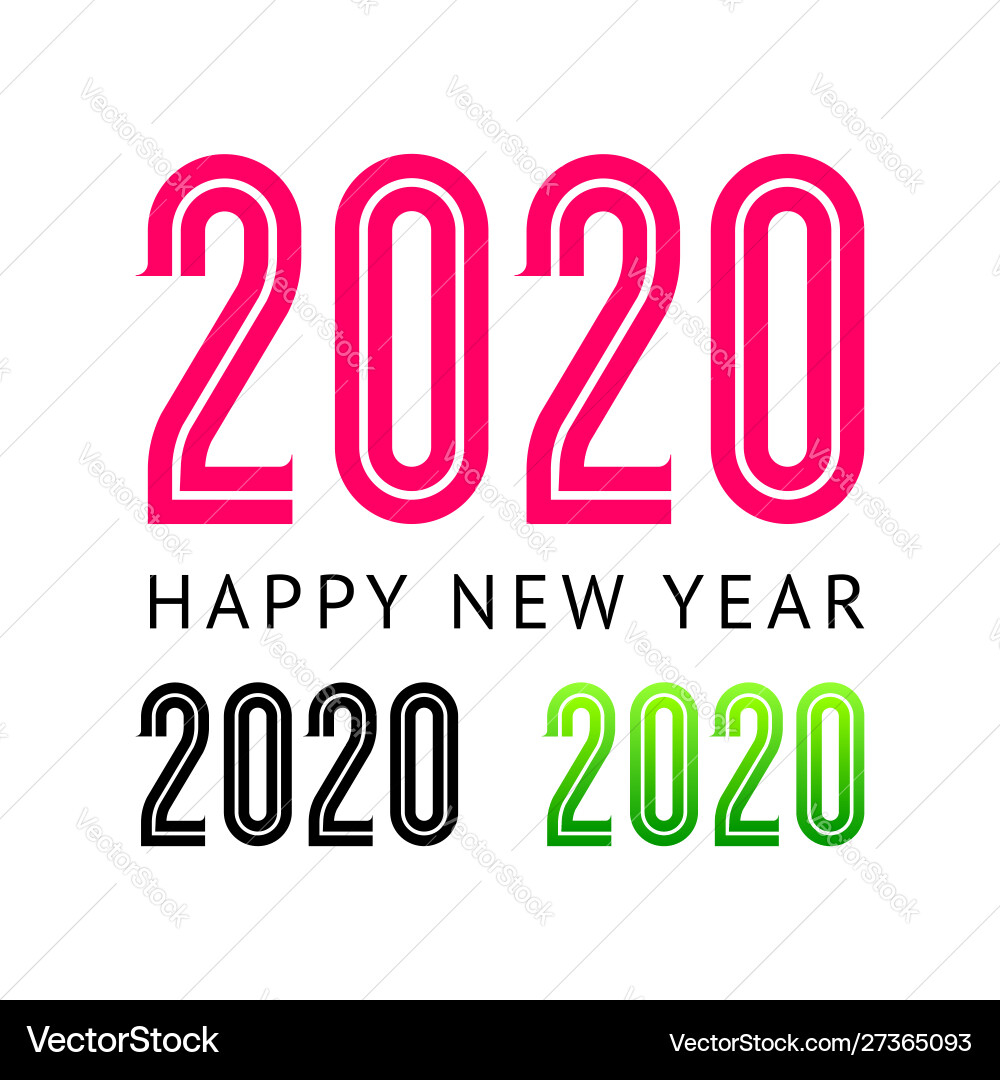 Frohes neues Jahr Grußkarten-Design 2020 Frohes neues Jahr Grußkarten-Design 2020 vektorbild