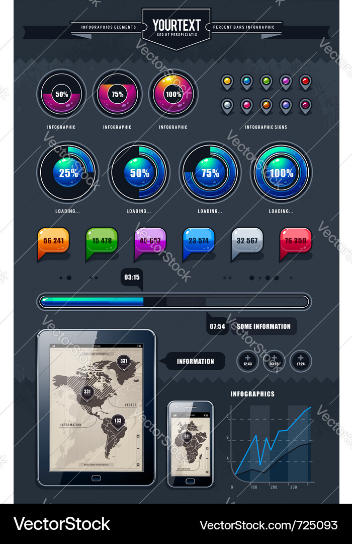 Infographic Elements Collection Vector Image