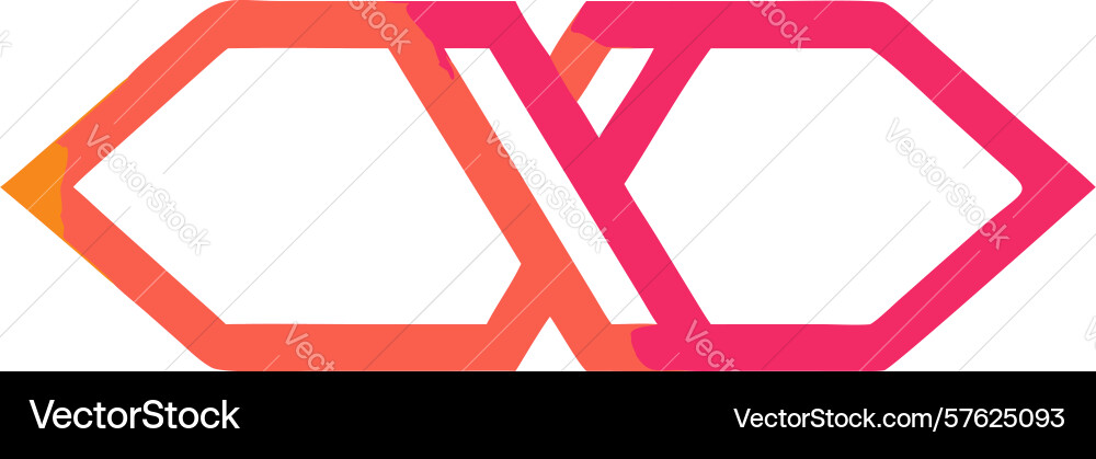 Intersecting hexagonal arrows icon for data flow vector image