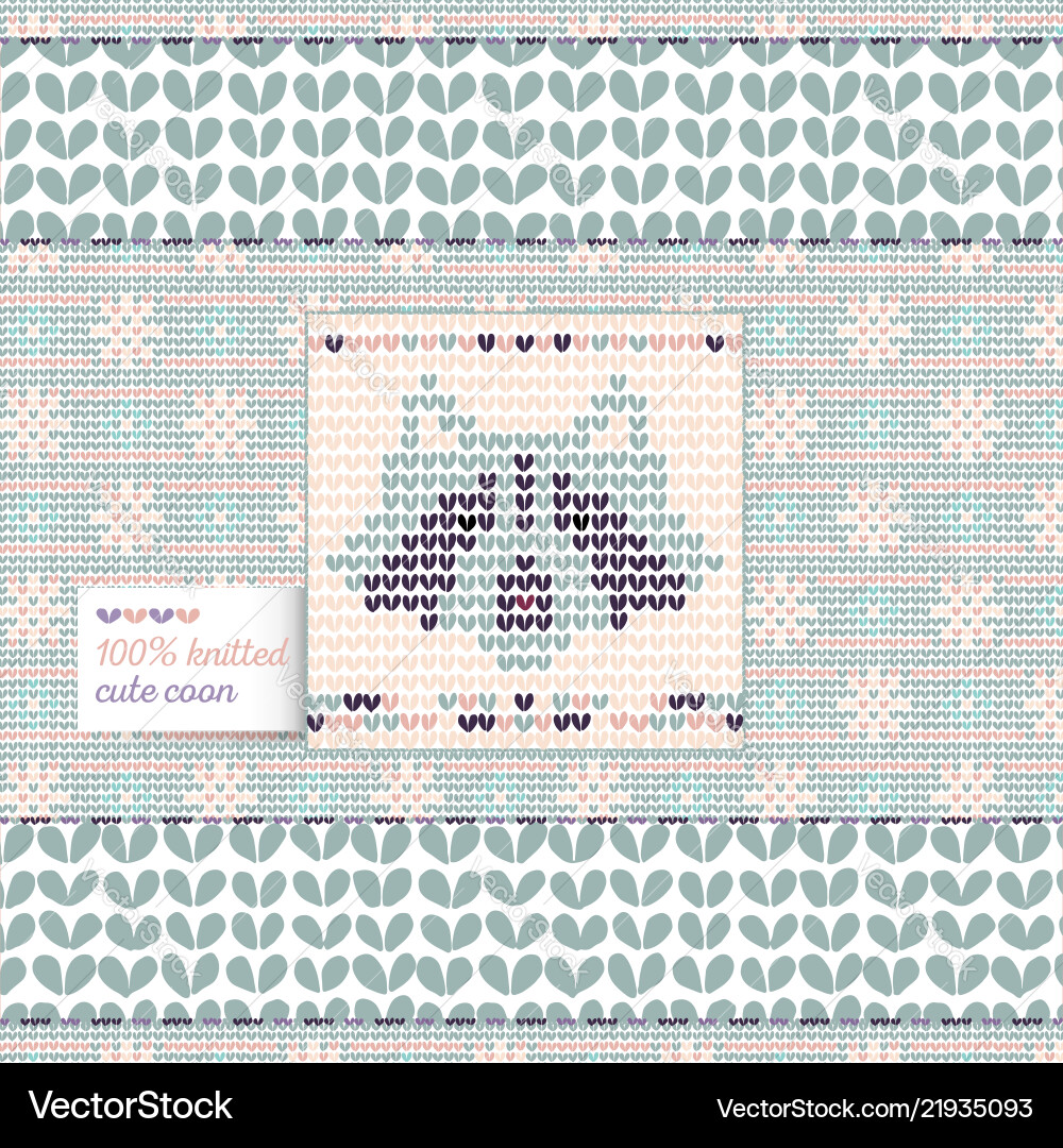Knitted racoon Knitted racoon vector image