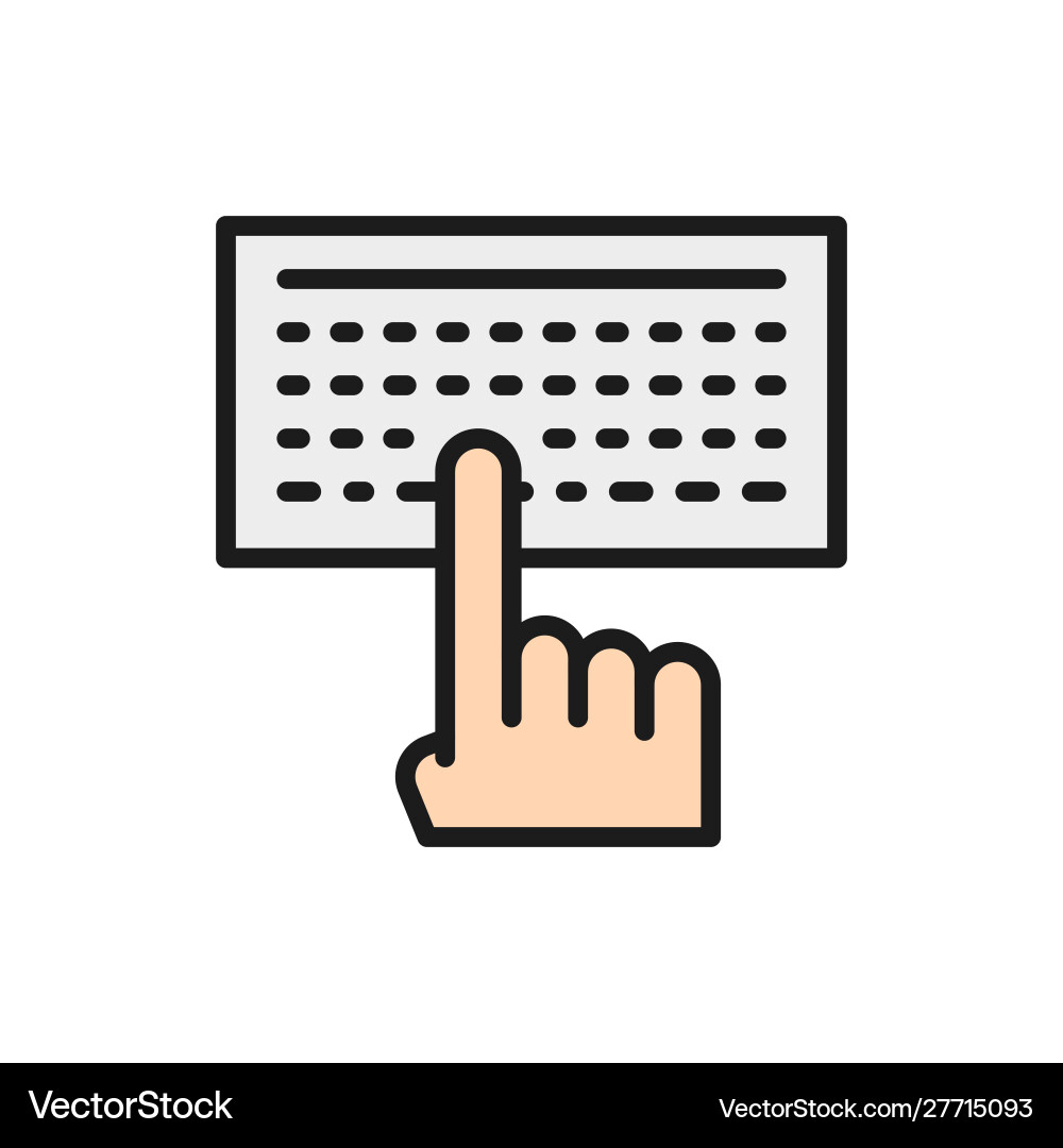 Man Typing on Keyboard - Flat Icon vector image