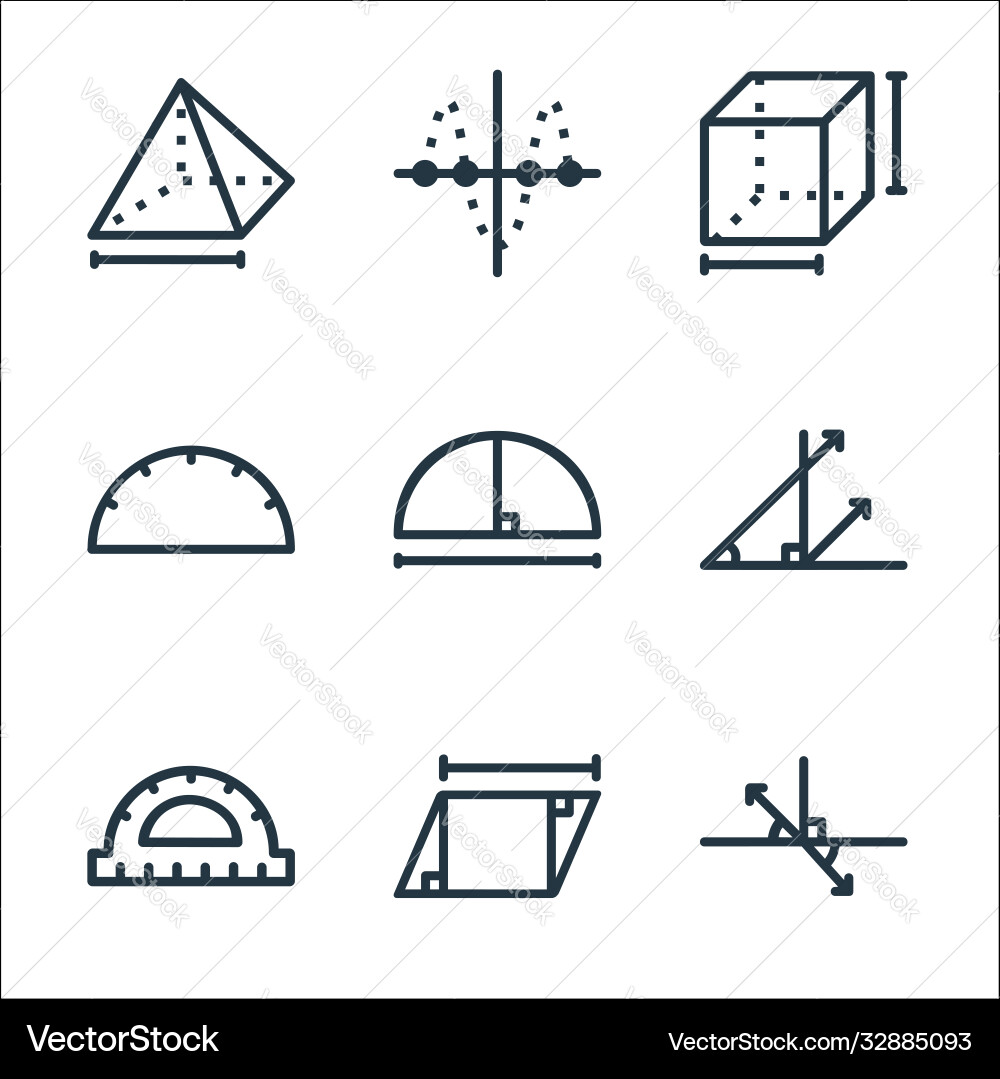 Mathematics line icons linear set quality Mathematics line icons linear set quality Vector Image