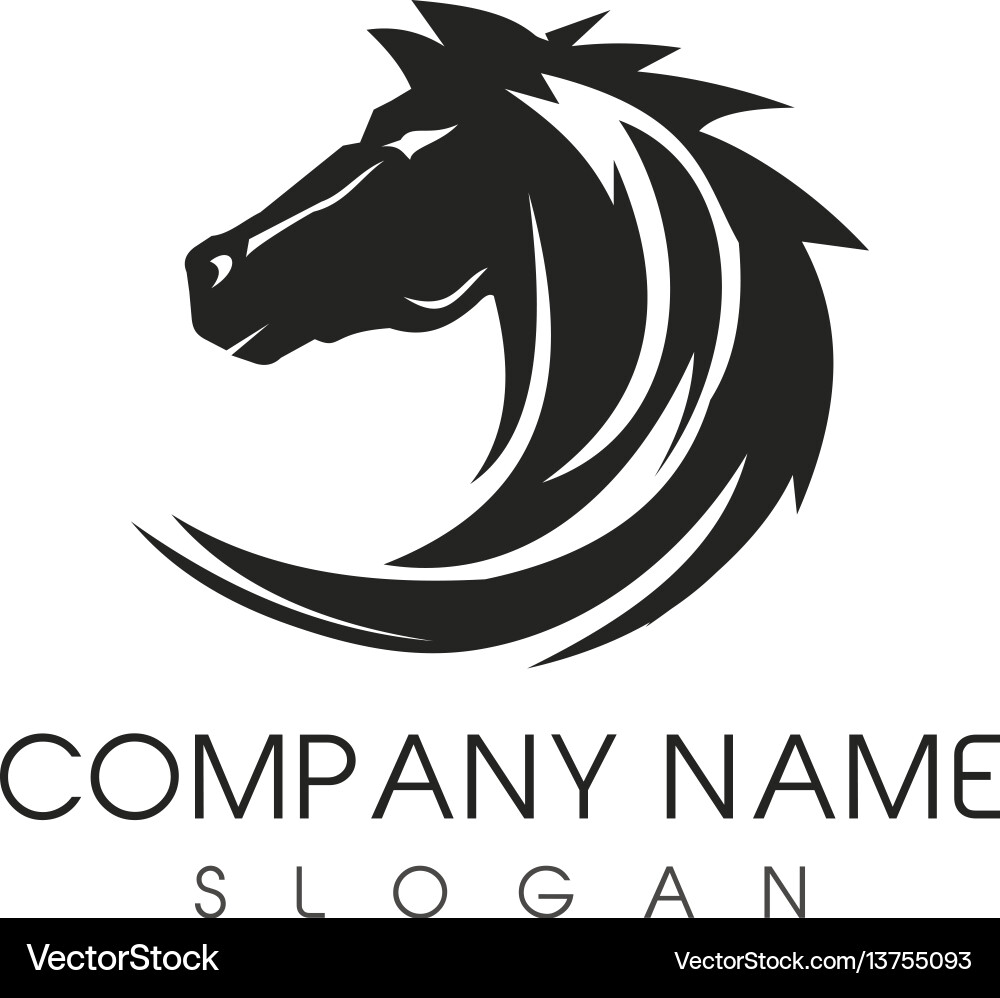 Modern Grey Horse Logo Vector Image