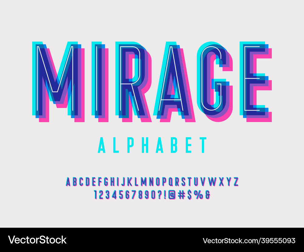 Overprint font Overprint font vector image