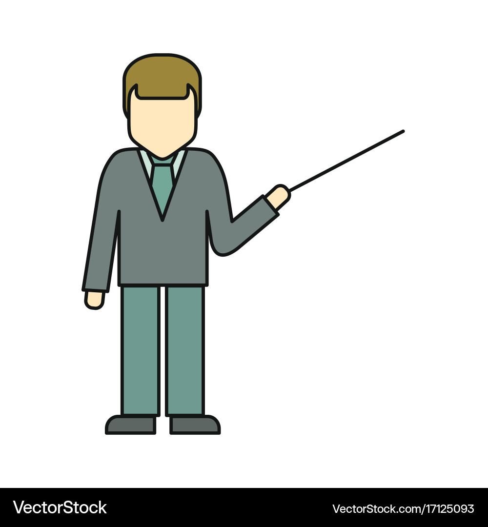 Private man in business suit with pointer Vector Image
