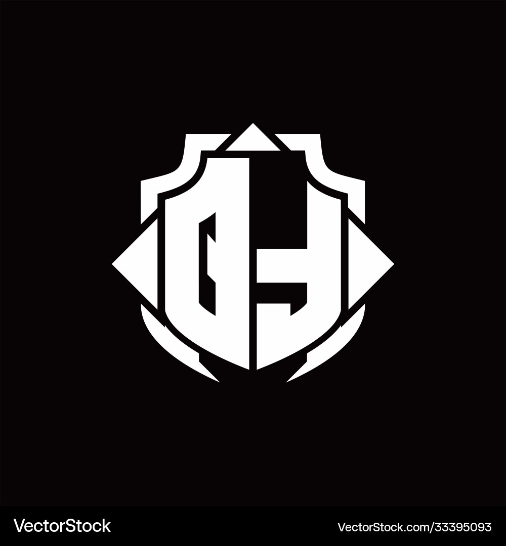 Qt logo monogram with shield line and 3 arrows Qt logo monogram with shield line and 3 arrows Vector Image