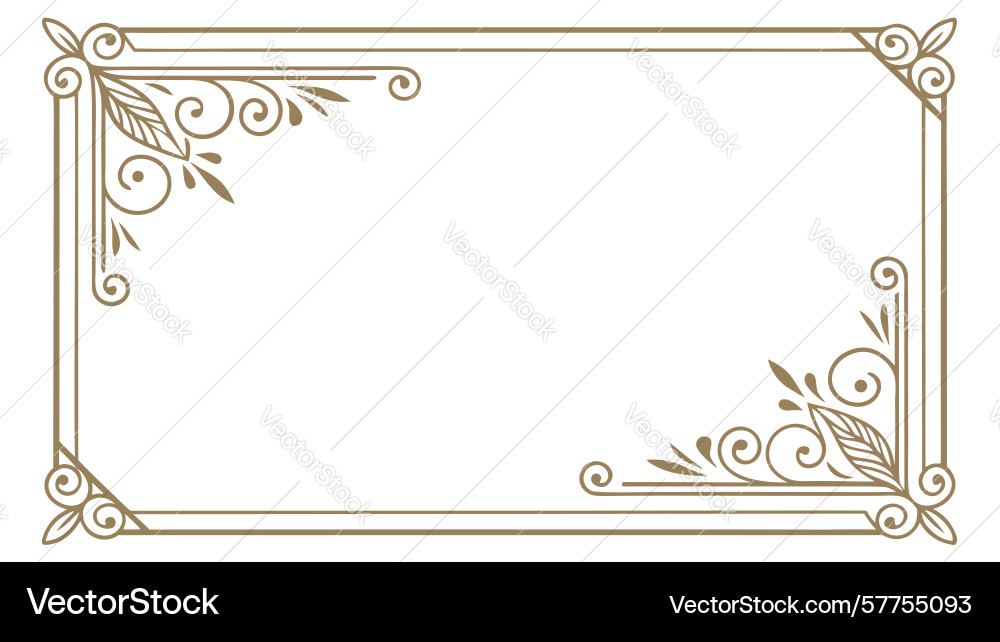 Regal corner frame with intricate scrollwork Vector Image