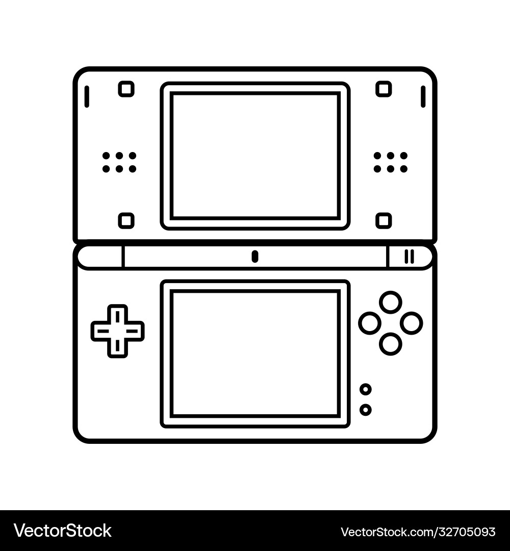 Retro handheld game console Retro handheld game console Vector Image