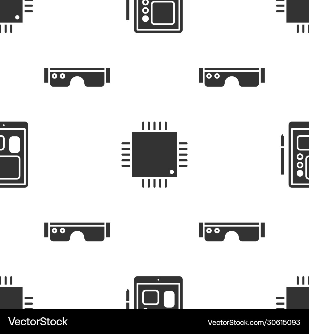 Set graphic tablet processor with microcircuits Set graphic tablet processor with microcircuits Vector Image