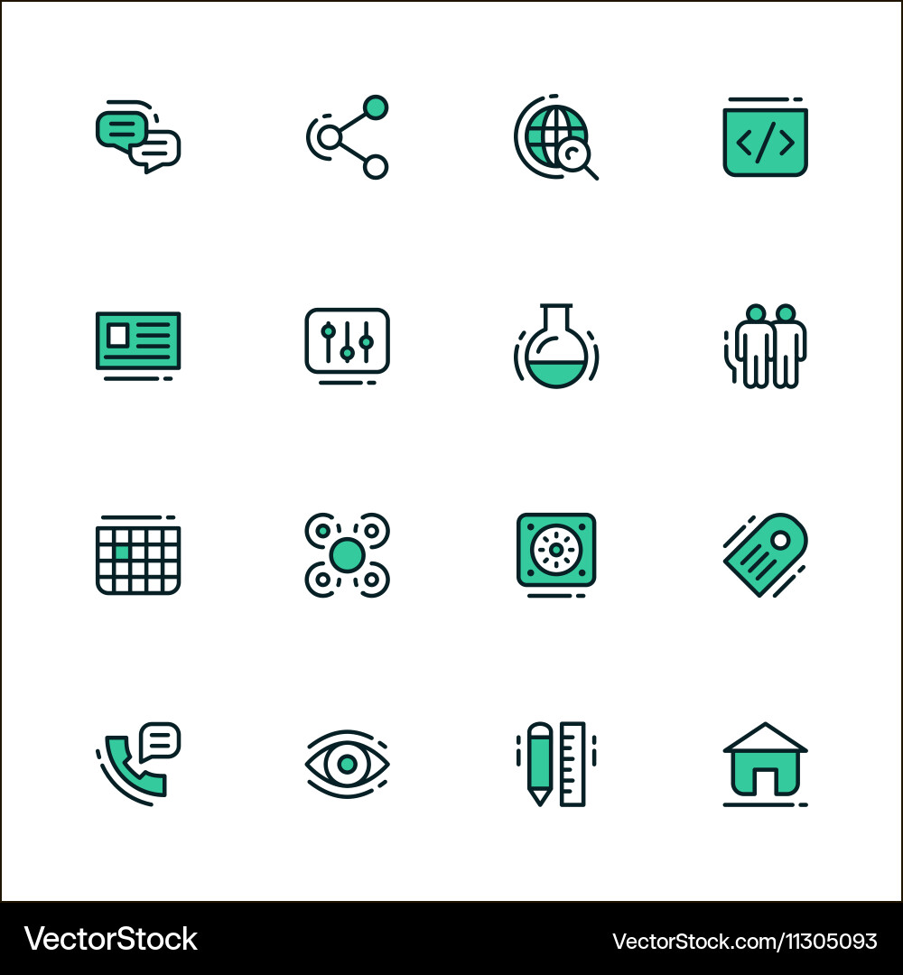 Set of icons business workflow items Vector Image