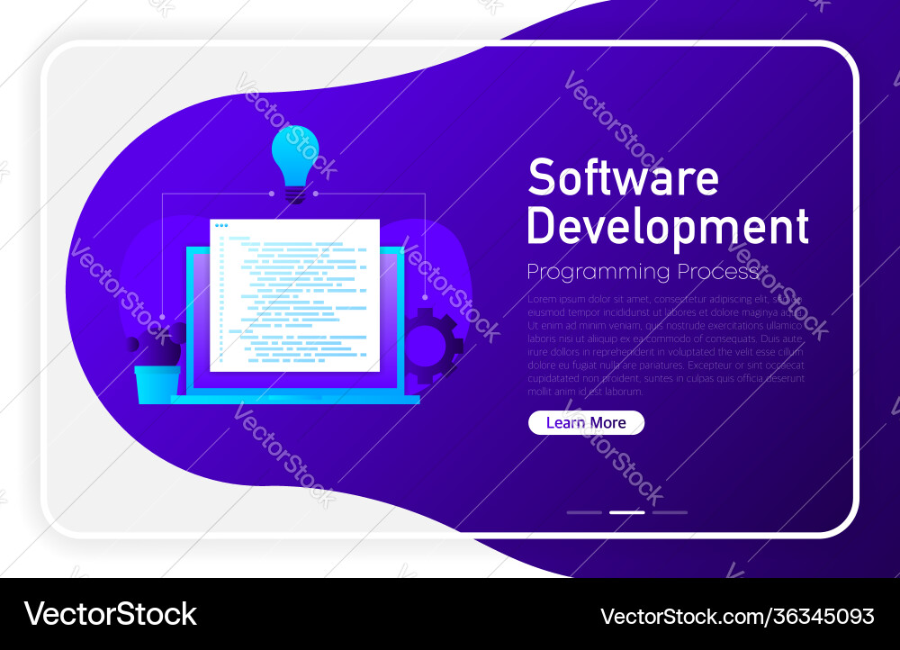 Software development programming concept on dark Software development programming concept on dark vector image