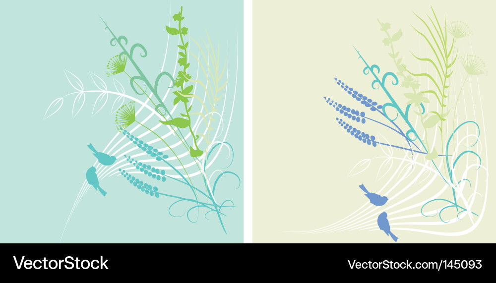Spring background with birds Vector Image