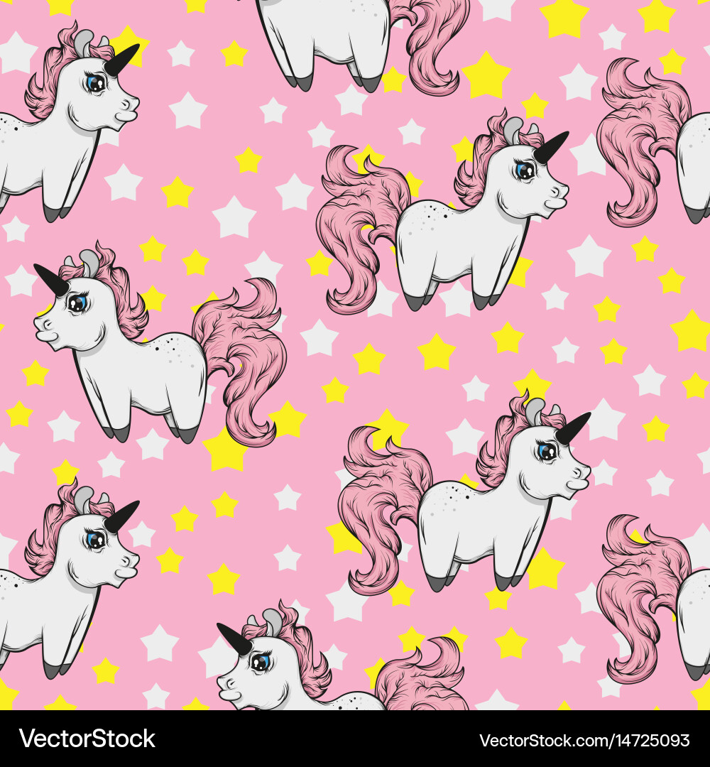 Unicorn Star Seamless Pattern vector image