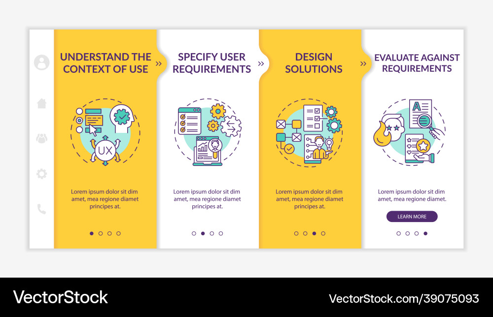 User centered design onboarding template User centered design onboarding template vector image