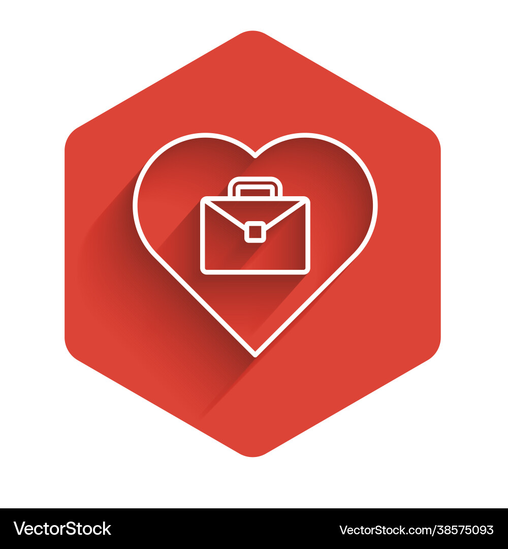 White line heart with text work icon isolated White line heart with text work icon isolated Vector Image