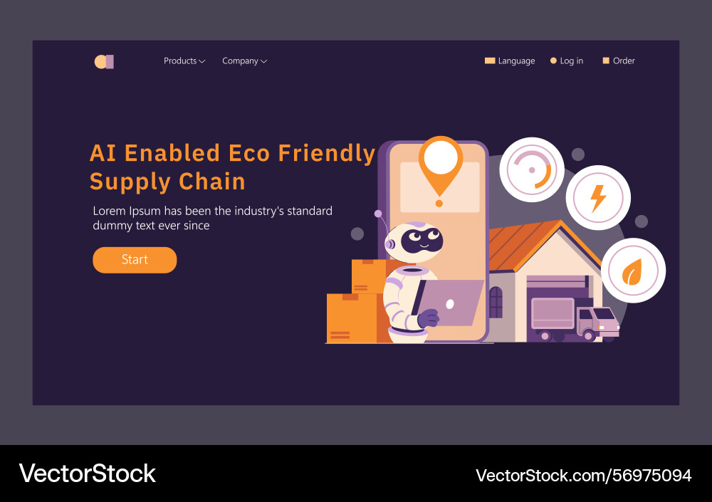 Ai in logistic flat Ai in logistic flat Vector Image