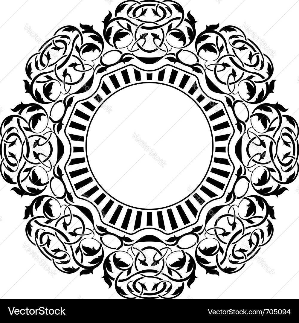 Black frame with ornamental border Vector Image