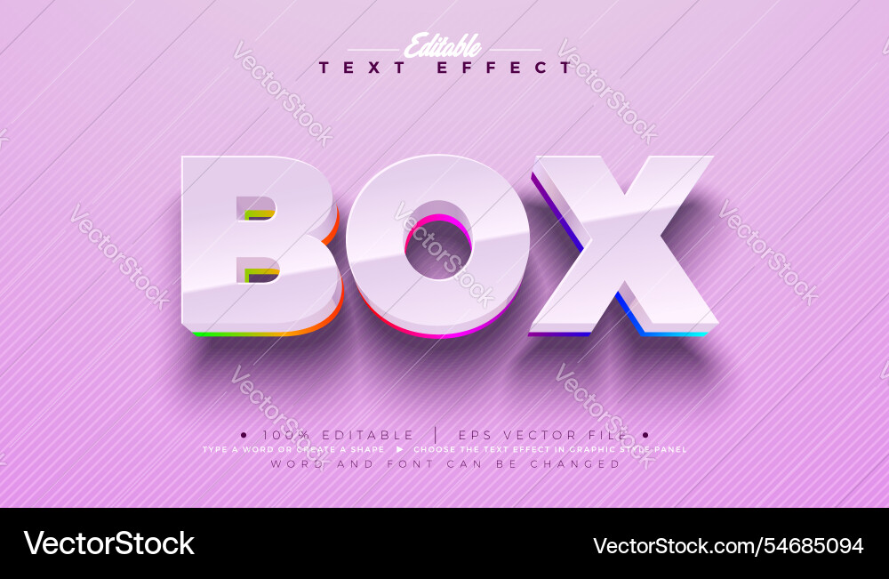 Box 3d Texteffekt-Design editierbar und skalierbar Box 3d Texteffekt-Design editierbar und skalierbar vektorbild