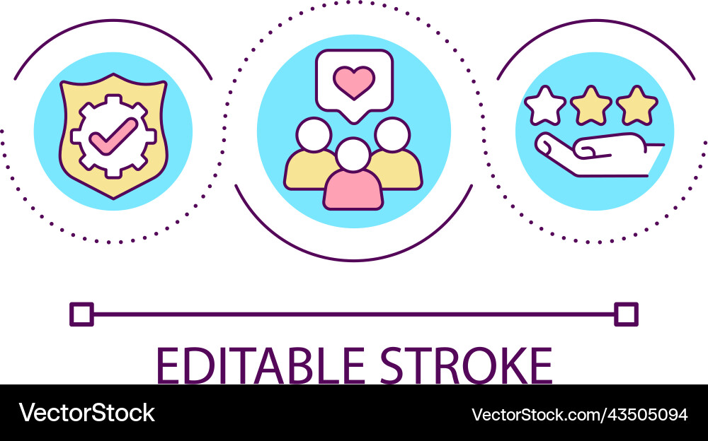 Build loyal fan base loop concept icon Vector Image