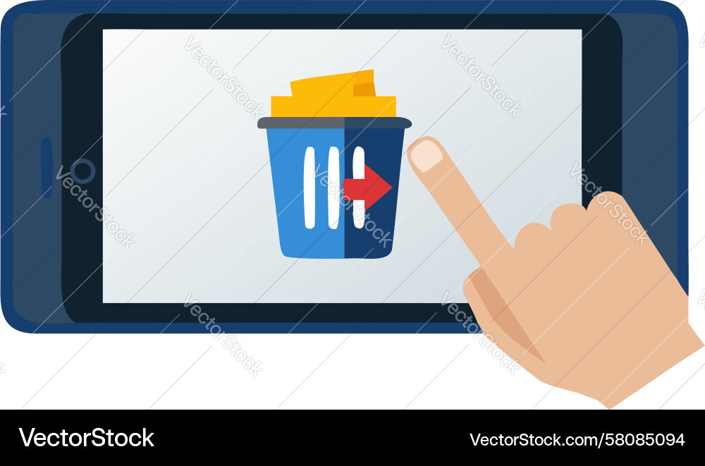 Deleting Data on Tablet Vector Image