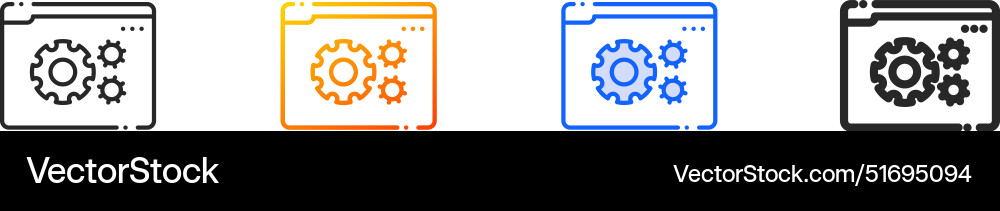 Development iconthin linear gradient blue stroke Development iconthin linear gradient blue stroke Vector Image