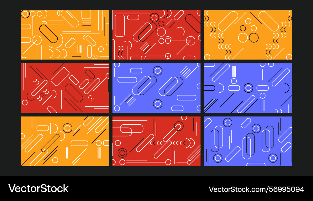 Dynamic geometric rounded capsules background set Vector Image