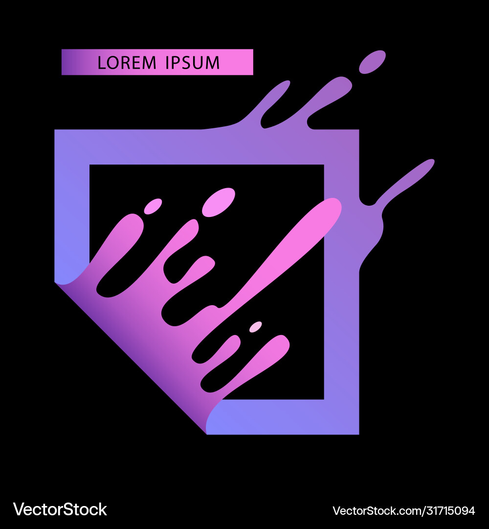 Dynamic square shape with paint splash motion Dynamic square shape with paint splash motion vector image