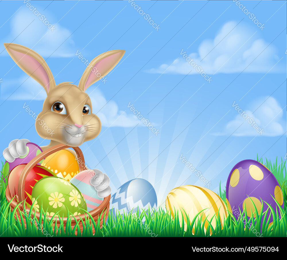 Easter bunny scene Easter bunny scene vector image