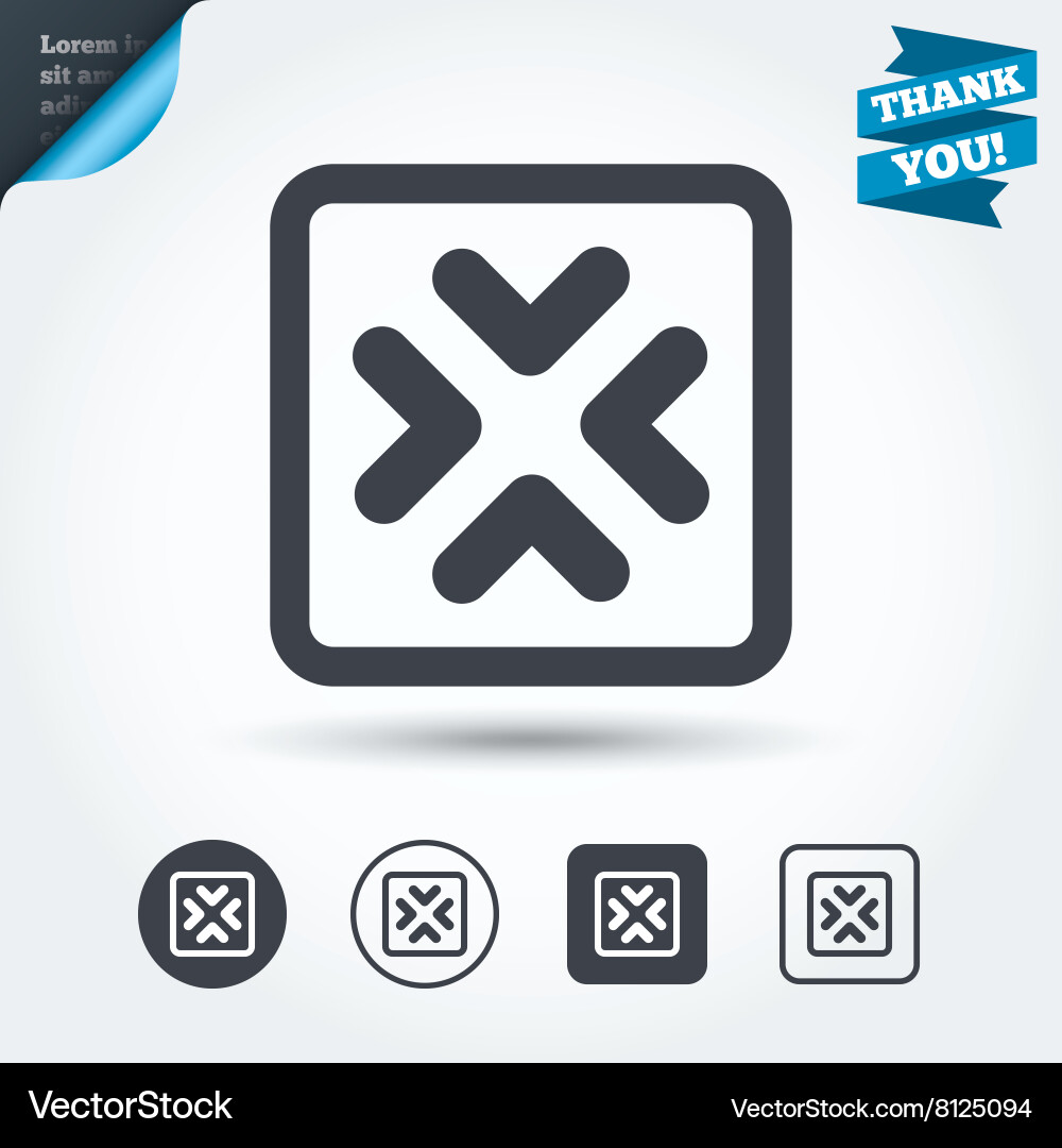 Enlarge or resize icon full screen extend Vector Image