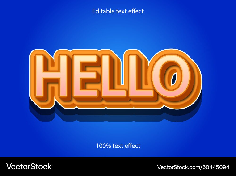 Hello text effect vector image