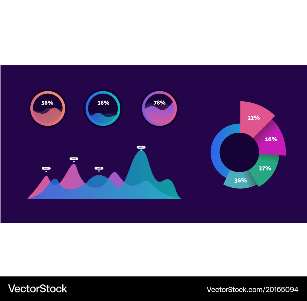 Infographic dashboard template with graphs Vector Image
