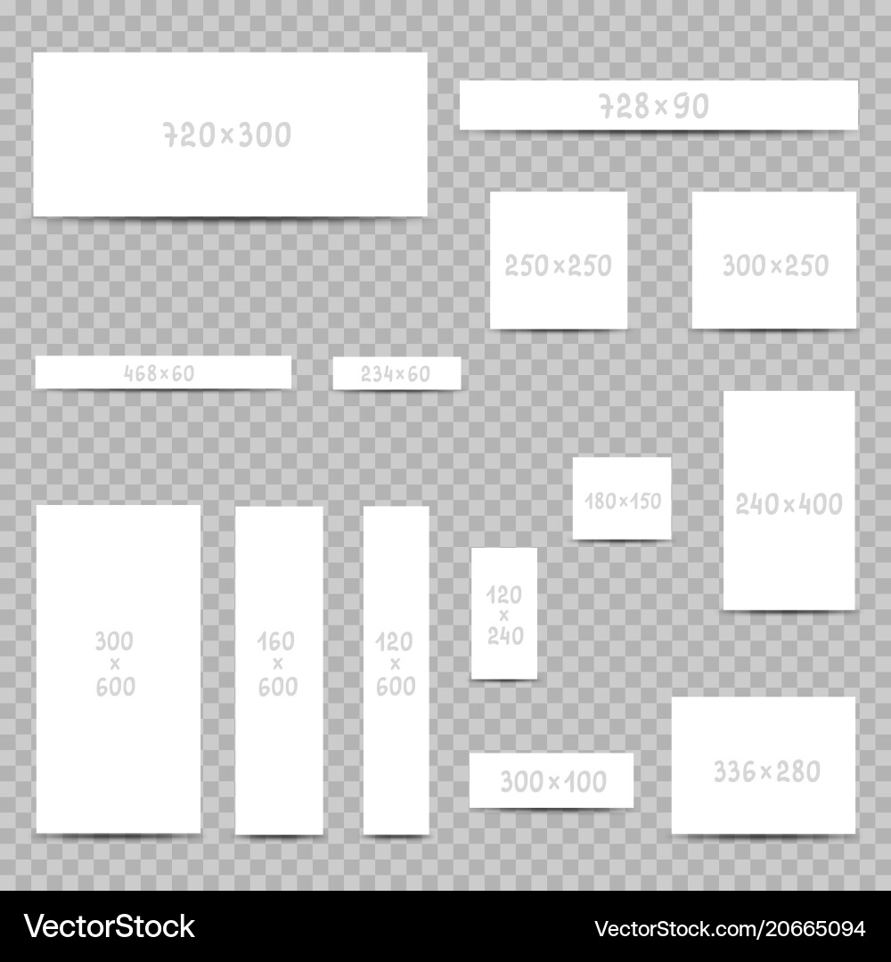 Internet web banner size templates Internet web banner size templates vector image