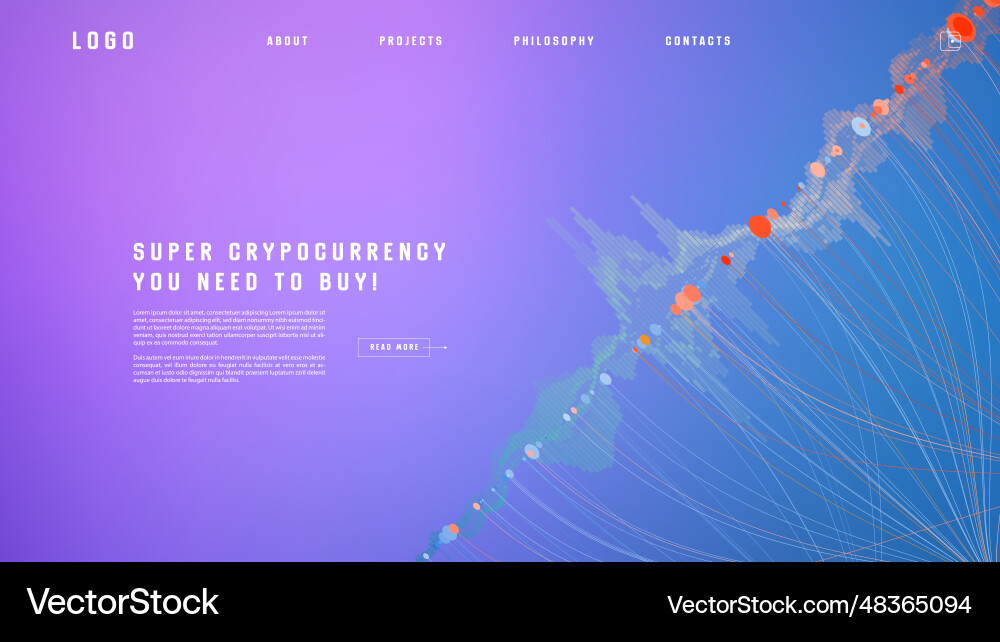 Landing page abstract design with big data Landing page abstract design with big data vector image