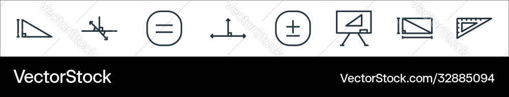 Mathematics line icons linear set quality Vector Image