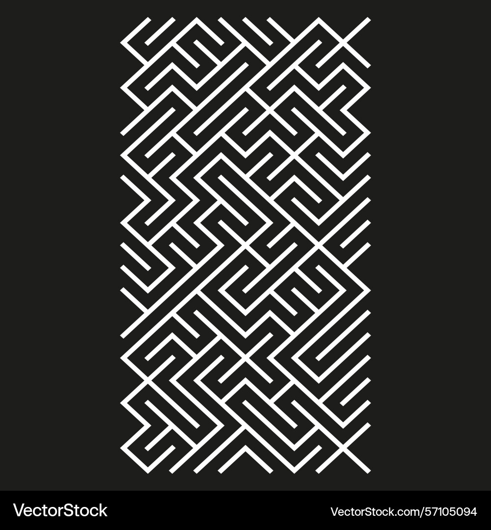 Maze stripe black interlock pattern geometric Maze stripe black interlock pattern geometric vector image