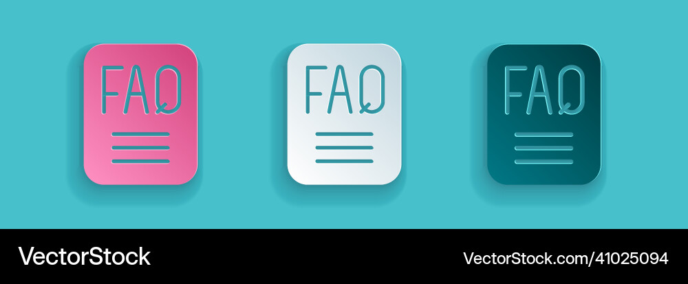 Paper cut speech bubble with text faq information Paper cut speech bubble with text faq information vector image