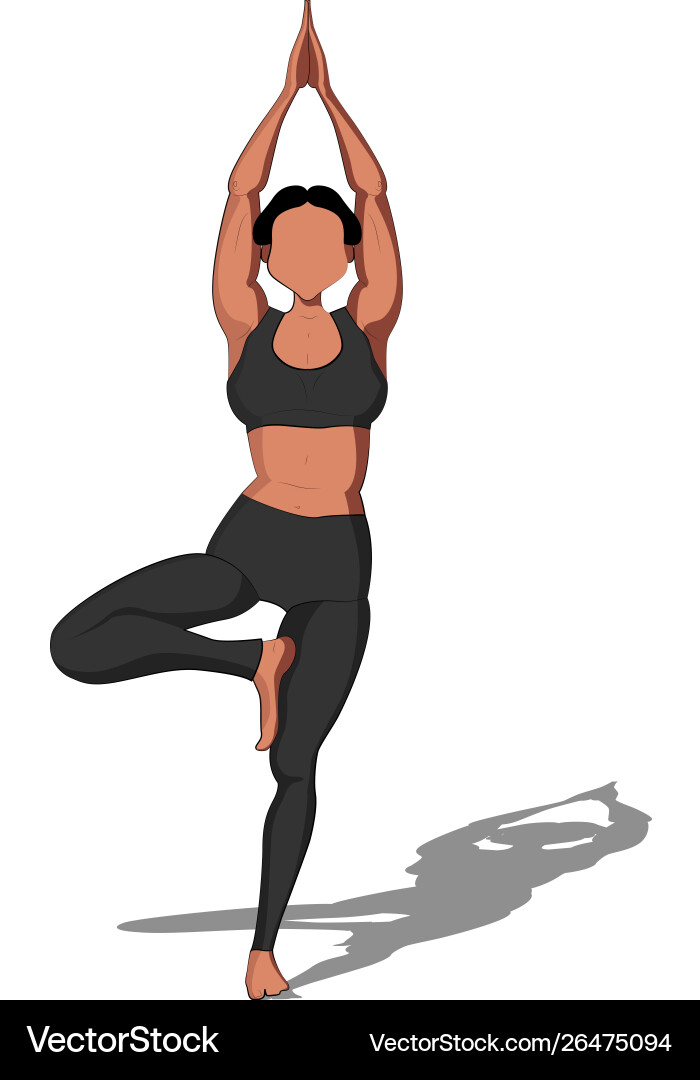Schöne Mädchen trainieren Yoga asana Schöne Mädchen trainieren Yoga asana vektorbild