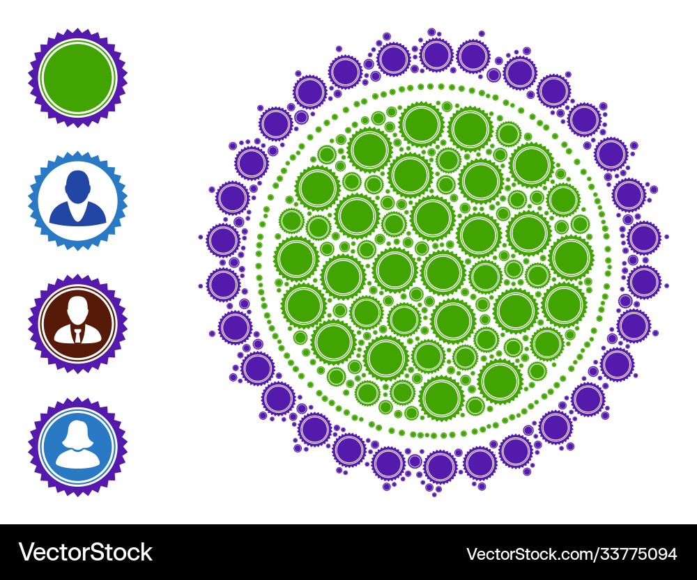 Seal stamp template recursion mosaic self icons vector image