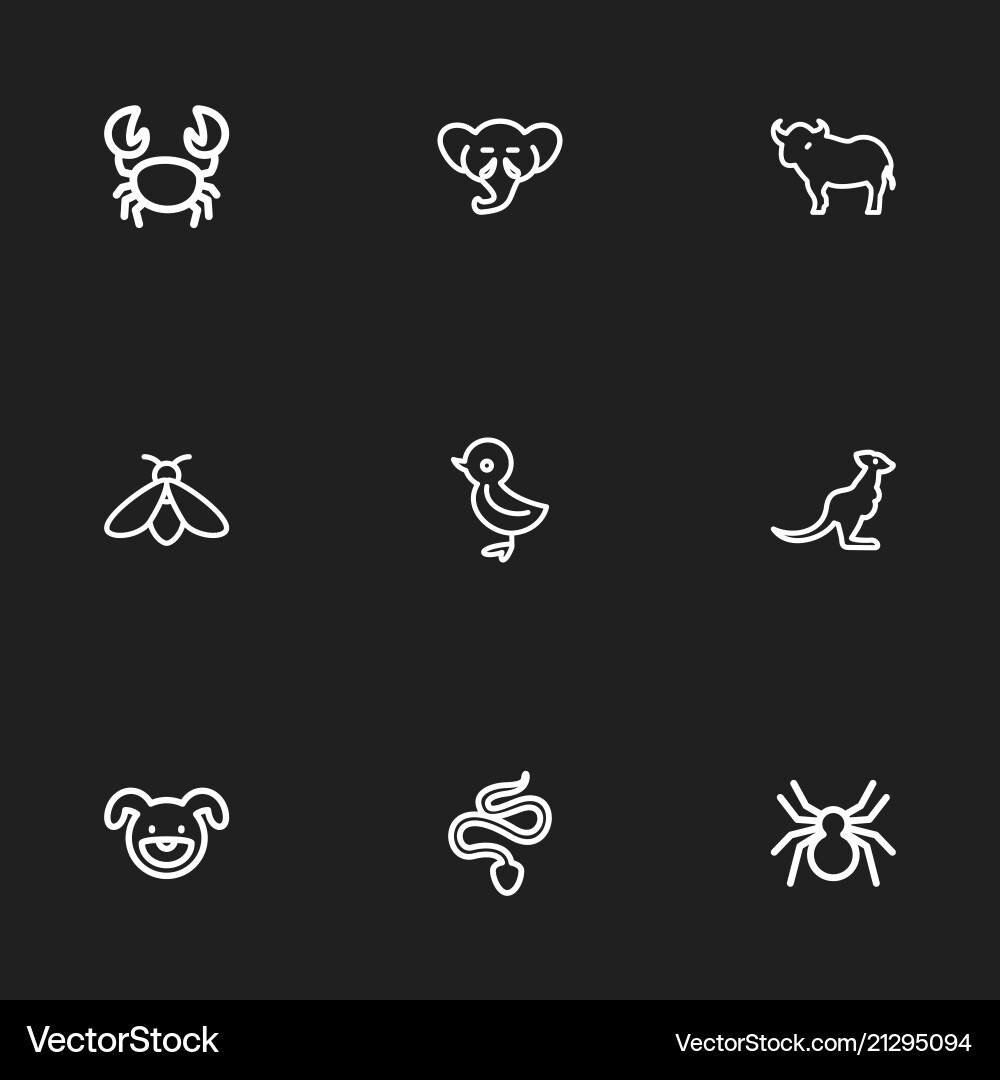 Set of 9 editable zoo icons line style includes Set of 9 editable zoo icons line style includes vector image