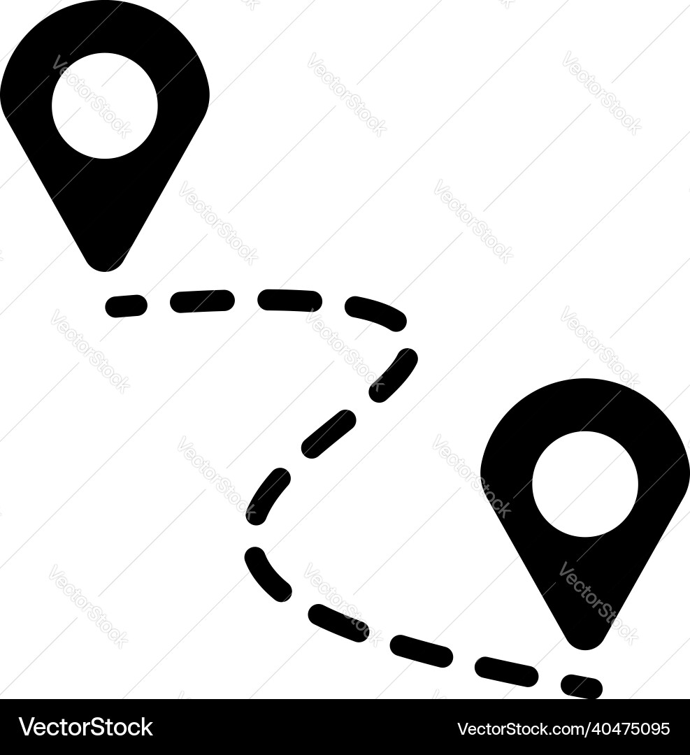 Black icon of two pointer with line shape Black icon of two pointer with line shape vector image