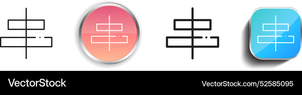 Center align icon thin linear regular and button vector image